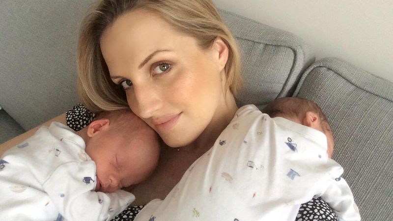 Hattie Frank with her twin boys
